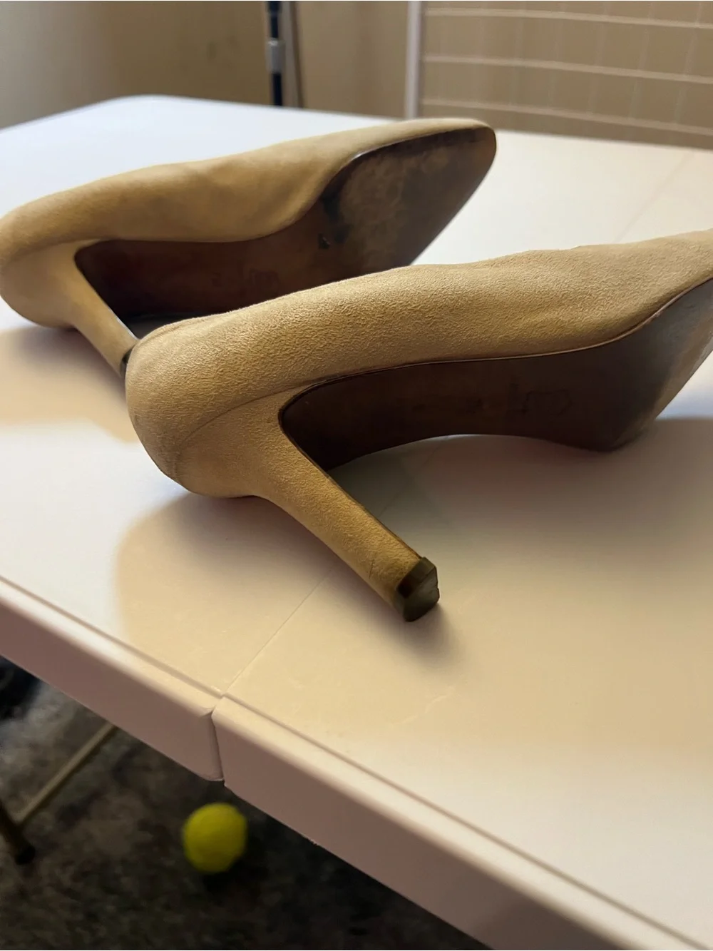 Donna Karan Tan Suede Pointed-Toe Pumps